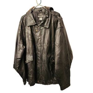 Le World Fine Leathers Leather Qualted Look Jacket XL